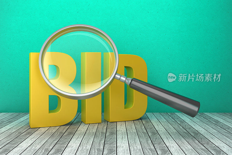 3D Word BID与放大镜- 3D渲染